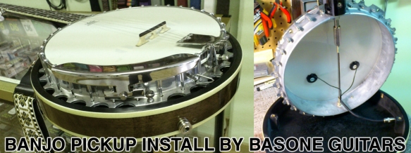 Pickup install on banjo by Basone