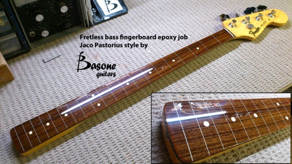 Fretless Bass Fingerboard epoxy job