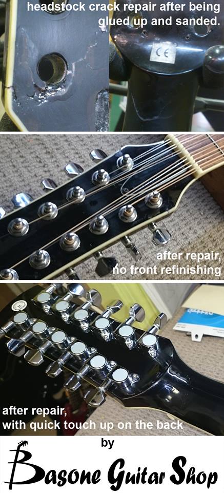 broken guitar headstock repair, straight from tofino